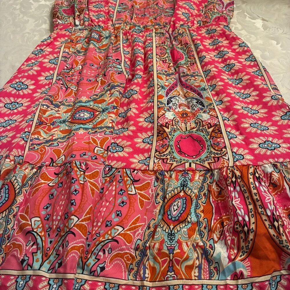 PRETTYGARDEN Women's Summer Sundress Casual Spaghetti Strap Floral - M - Picture 5 of 7